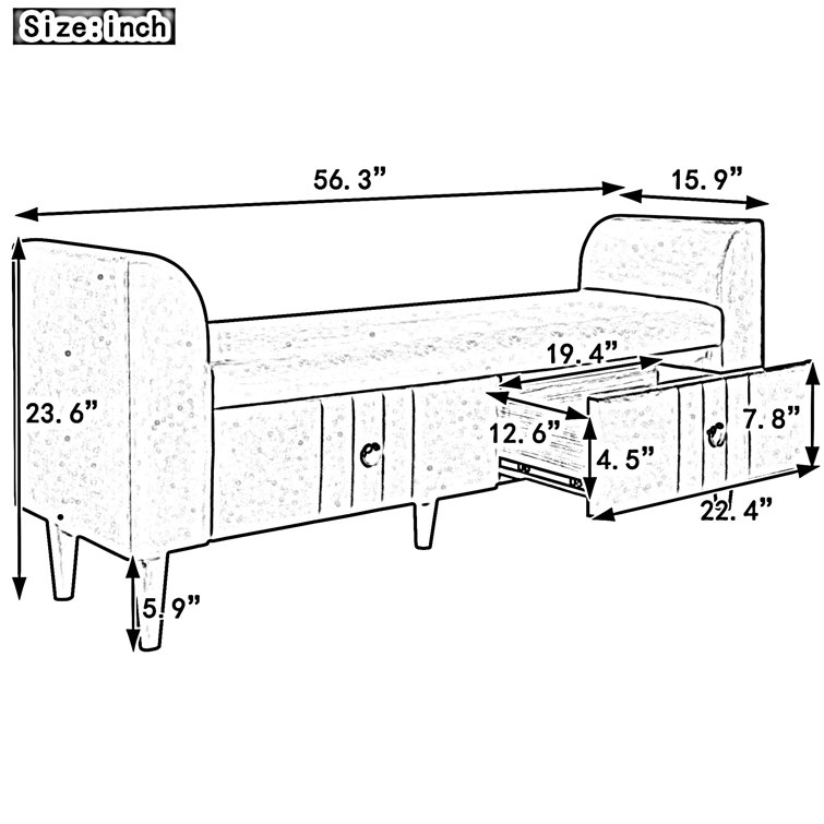 Mercer41 Maeystown Velvet Upholstered Storage Bench Wayfair Canada